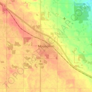 Moosomin topographic map, elevation, terrain