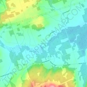 Wooler topographic map, elevation, terrain