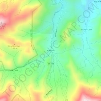 Burbank topographic map, elevation, terrain