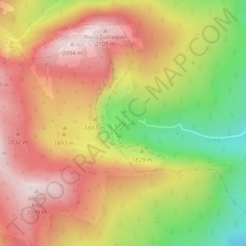 Laguna Negra topographic map, elevation, terrain