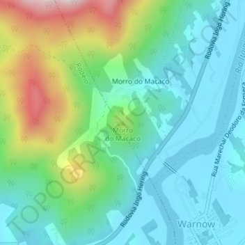 Morro do Macaco topographic map, elevation, terrain
