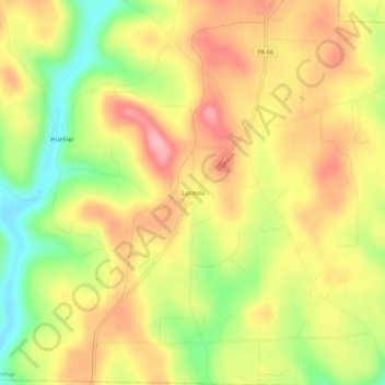 Lucinda topographic map, elevation, terrain