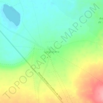 Copacabana topographic map, elevation, terrain