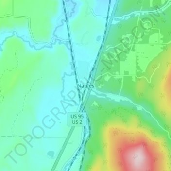 Naples topographic map, elevation, terrain