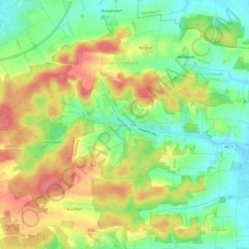 Rapperzell topographic map, elevation, terrain