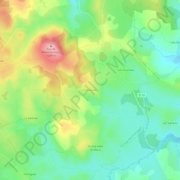 Les Fours topographic map, elevation, terrain