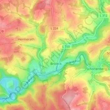 Eichhof topographic map, elevation, terrain
