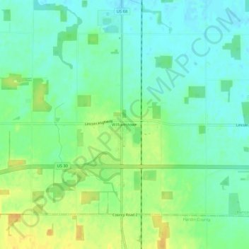 Williamstown topographic map, elevation, terrain