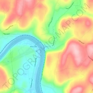 Falls topographic map, elevation, terrain