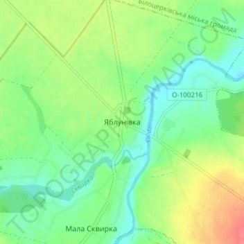 Yablunivka topographic map, elevation, terrain
