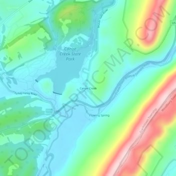 Canoe Creek topographic map, elevation, terrain
