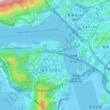 聖保祿村 topographic map, elevation, terrain