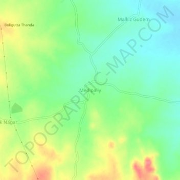Medipally topographic map, elevation, terrain