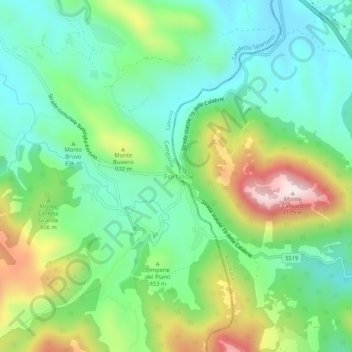 Fortino topographic map, elevation, terrain