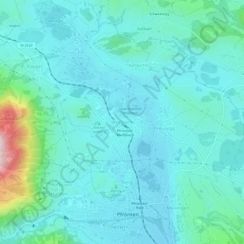 Weißbach topographic map, elevation, terrain