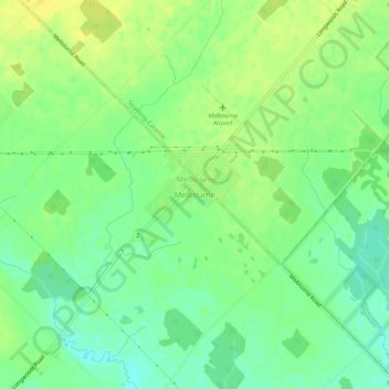 Melbourne topographic map, elevation, terrain