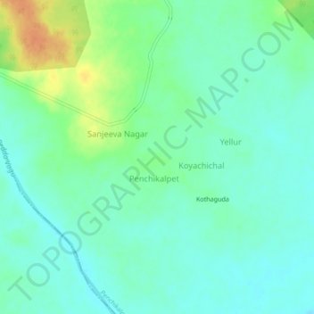 Gannaram topographic map, elevation, terrain