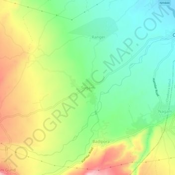 Sogam topographic map, elevation, terrain
