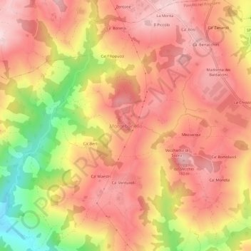 Montebonello topographic map, elevation, terrain