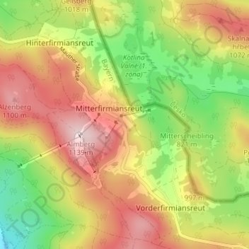 Neuhäusl topographic map, elevation, terrain