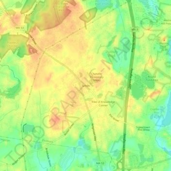 Tarkiln topographic map, elevation, terrain