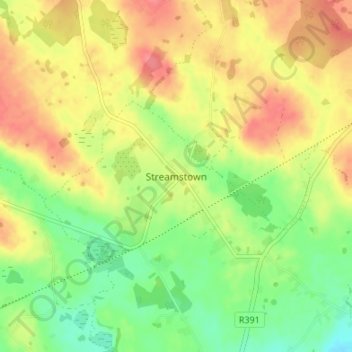 Streamstown topographic map, elevation, terrain