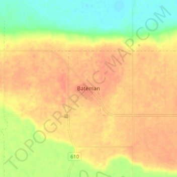 Bateman topographic map, elevation, terrain