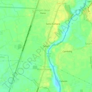 Tarcan topographic map, elevation, terrain