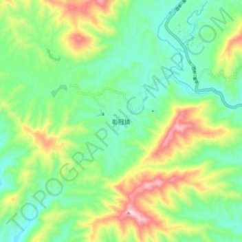 彰冠镇 topographic map, elevation, terrain