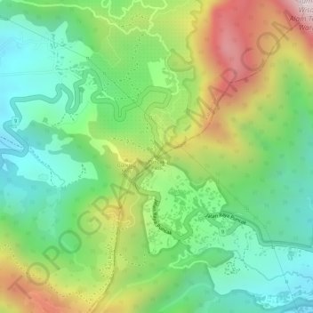 Puncak Pass topographic map, elevation, terrain
