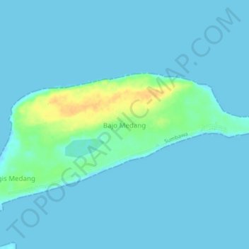 Bajo Medang topographic map, elevation, terrain