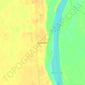 Бутаково topographic map, elevation, terrain