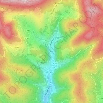 Höfle topographic map, elevation, terrain