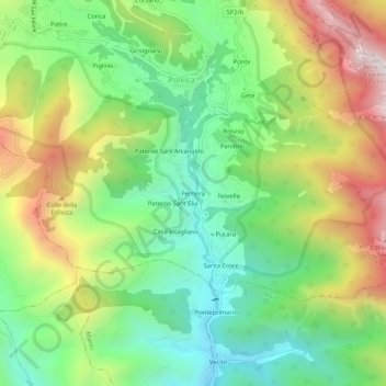 Ferriera topographic map, elevation, terrain