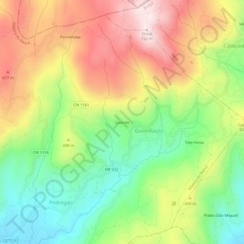 Lourido topographic map, elevation, terrain