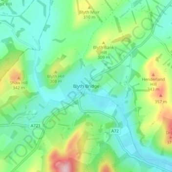 Blyth Bridge topographic map, elevation, terrain