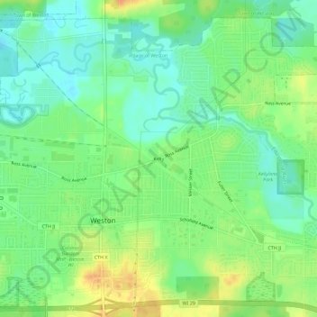 Kelly topographic map, elevation, terrain