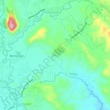 Dalig topographic map, elevation, terrain