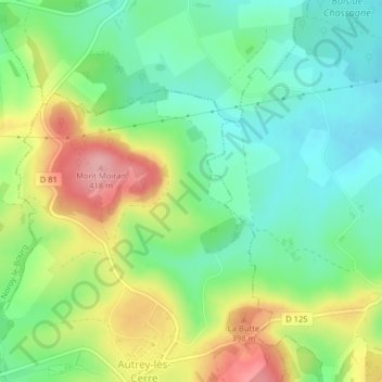 Dusseau topographic map, elevation, terrain