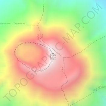 Mount Dempo topographic map, elevation, terrain