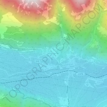 Vetzan - Vezzano topographic map, elevation, terrain