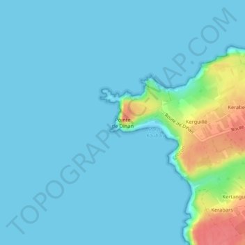 Pointe de Dinan topographic map, elevation, terrain