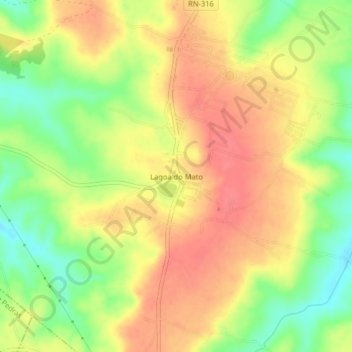 Lagoa do Mato topographic map, elevation, terrain