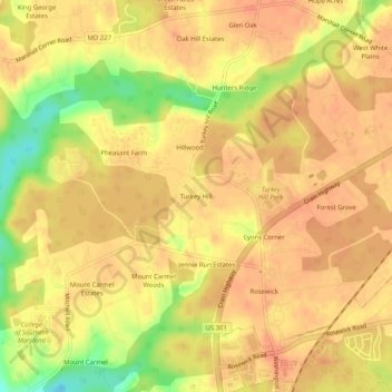 Turkey Hill topographic map, elevation, terrain