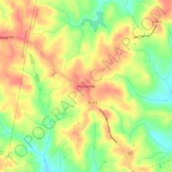 West Springs topographic map, elevation, terrain