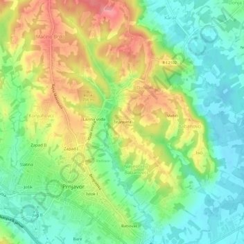 Tatarevina topographic map, elevation, terrain