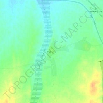 Padeev topographic map, elevation, terrain
