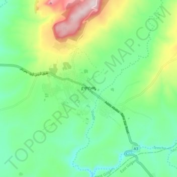 Demebecha topographic map, elevation, terrain