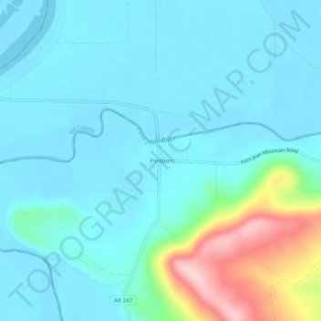 Pontoon topographic map, elevation, terrain
