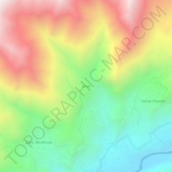 Ghat topographic map, elevation, terrain